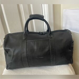 Black Leather Men's Duffle Bag GUC